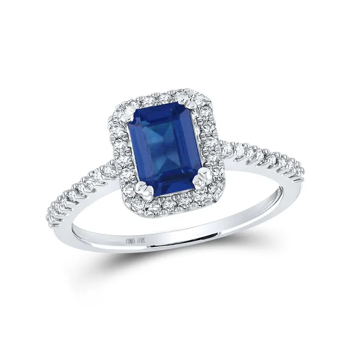 Gold Solitaire Ring 134 Cttw Emerald LabCreated Blue Sapphire Womens 2 grams GND Rings Gold Solitaire Ring 134 Cttw Emerald LabCreated Blue Sapphire Womens 2 grams GND Rings