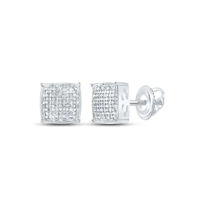 Gold Square Earrings 18 Cttw Round Natural Diamond Mens 176 grams GND Earrings Gold Square Earrings 18 Cttw Round Natural Diamond Mens 176 grams GND Earrings
