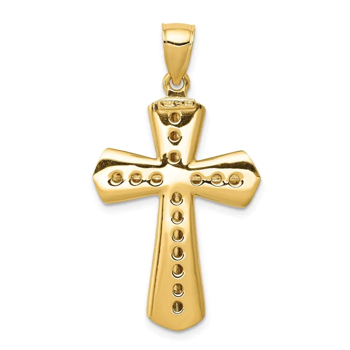 Necklaces Qgold 14k Yellow Gold 21 mm Twisted Cross Pendant 608 grams Necklaces Qgold 14k Yellow Gold 21 mm Twisted Cross Pendant 608 grams