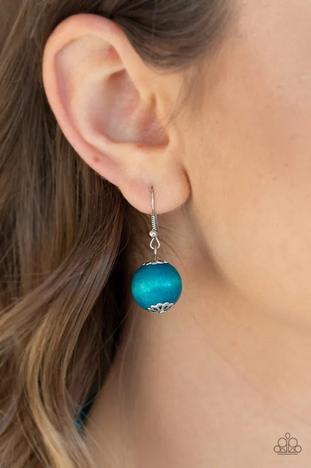 Paparazzi Accessories Necklaces Summer Breezin Blue Wooden Bead Necklace