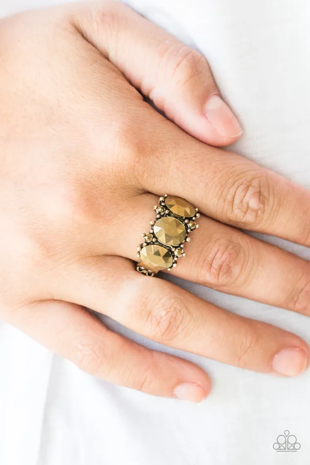 Paparazzi Accessories Rings Paparazzi Straighten Your Crown Brass Aurum Rhinestone Ring Paparazzi Accessories Rings Paparazzi Straighten Your Crown Brass Aurum Rhinestone Ring