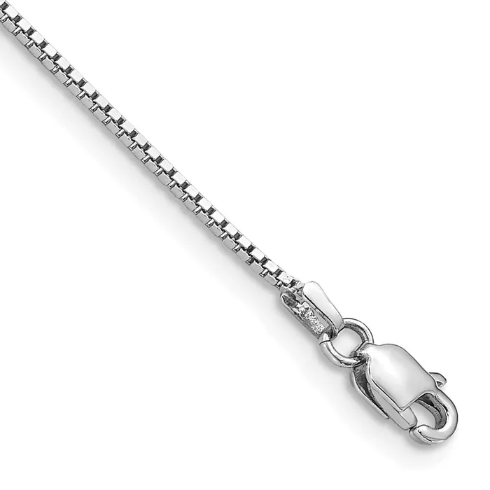 Qgold Bracelets 10k White Gold 095 mm Box Bracelet 127 grams