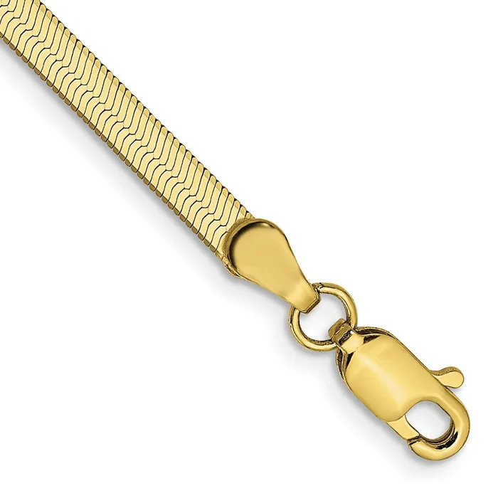 Qgold Bracelets 10k Yellow Gold 3 mm Silky Herringbone Bracelet 231 grams Qgold Bracelets 10k Yellow Gold 3 mm Silky Herringbone Bracelet 231 grams