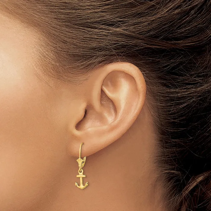Qgold Earrings 14k Yellow Gold 105 mm Conch Shell Leverback Earrings 33 grams Qgold Earrings 14k Yellow Gold 105 mm Conch Shell Leverback Earrings 33 grams