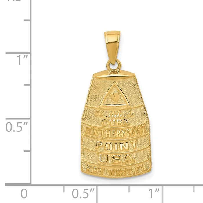 Qgold PreStyled Sets 14k Yellow Gold 14 mm Southern Most Point USA KEY WEST Pendant 221 grams Qgold PreStyled Sets 14k Yellow Gold 14 mm Southern Most Point USA KEY WEST Pendant 221 grams