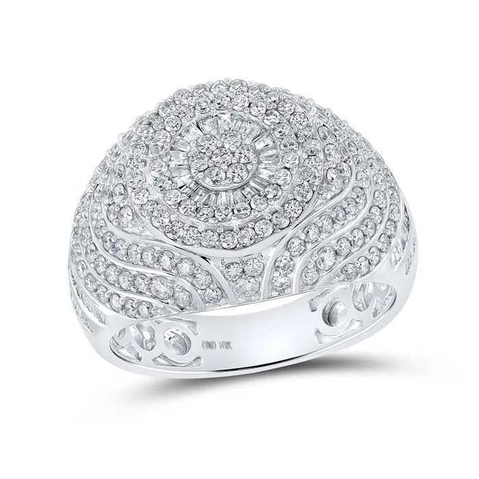 Rings GND Gold Cluster Ring 2 Cttw Baguette Natural Diamond Mens 838 grams Rings GND Gold Cluster Ring 2 Cttw Baguette Natural Diamond Mens 838 grams