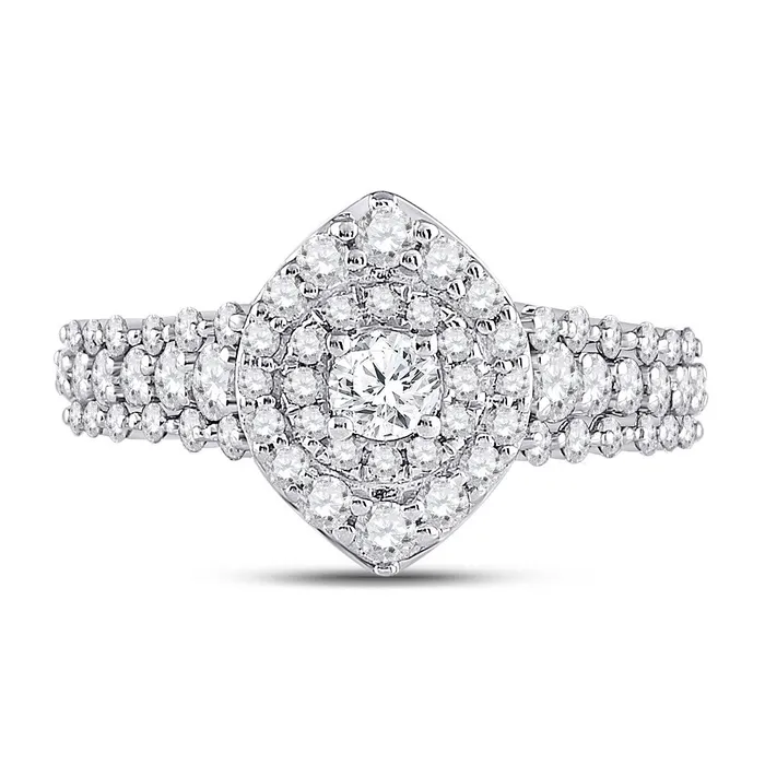 Rings GND Gold Halo Bridal Wedding Engagement Ring 115 Cttw Round Natural Diamond Womens 539 grams Rings GND Gold Halo Bridal Wedding Engagement Ring 115 Cttw Round Natural Diamond Womens 539 grams