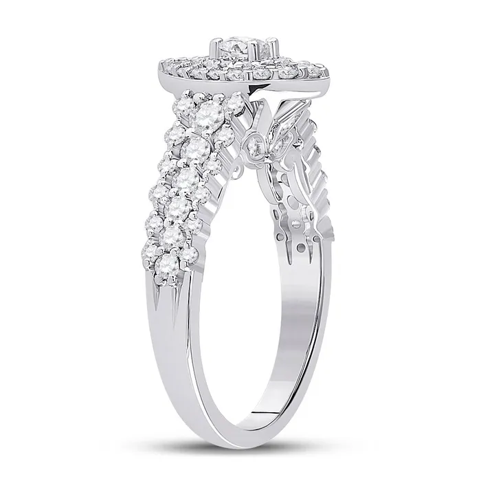 Rings GND Gold Halo Bridal Wedding Engagement Ring 115 Cttw Round Natural Diamond Womens 539 grams Rings GND Gold Halo Bridal Wedding Engagement Ring 115 Cttw Round Natural Diamond Womens 539 grams