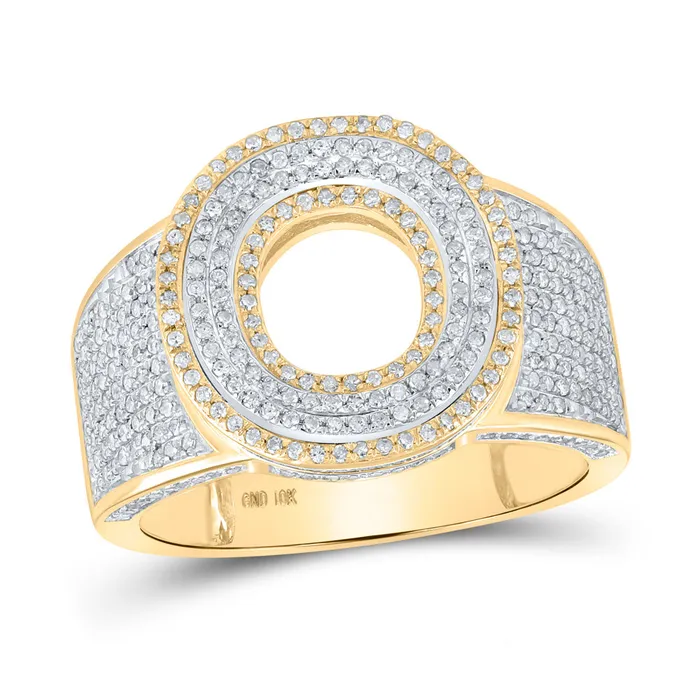 Rings GND Gold O Initial Letter Ring 1 Cttw Round Natural Diamond Mens 739 grams Rings GND Gold O Initial Letter Ring 1 Cttw Round Natural Diamond Mens 739 grams