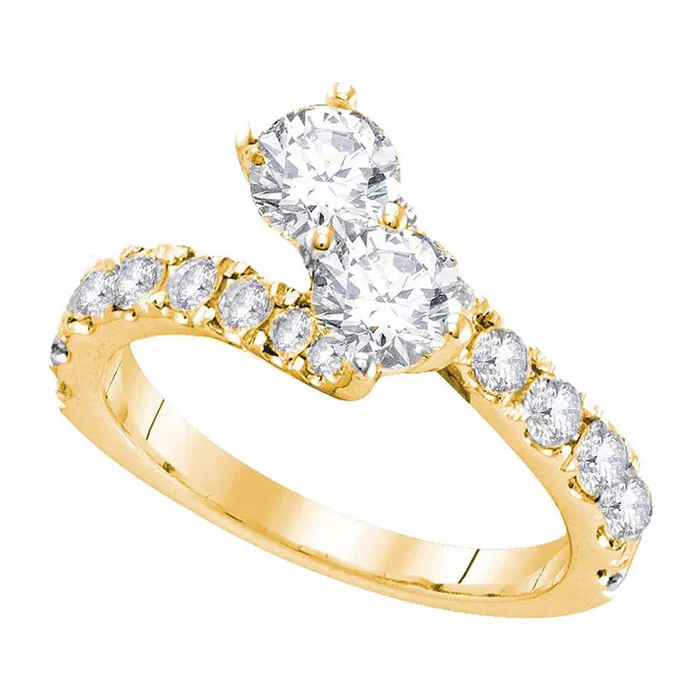 Rings Gold 2stone Bridal Wedding Engagement Ring 112 Cttw Round Natural Diamond Womens 309 grams GND Rings Gold 2stone Bridal Wedding Engagement Ring 112 Cttw Round Natural Diamond Womens 309 grams GND