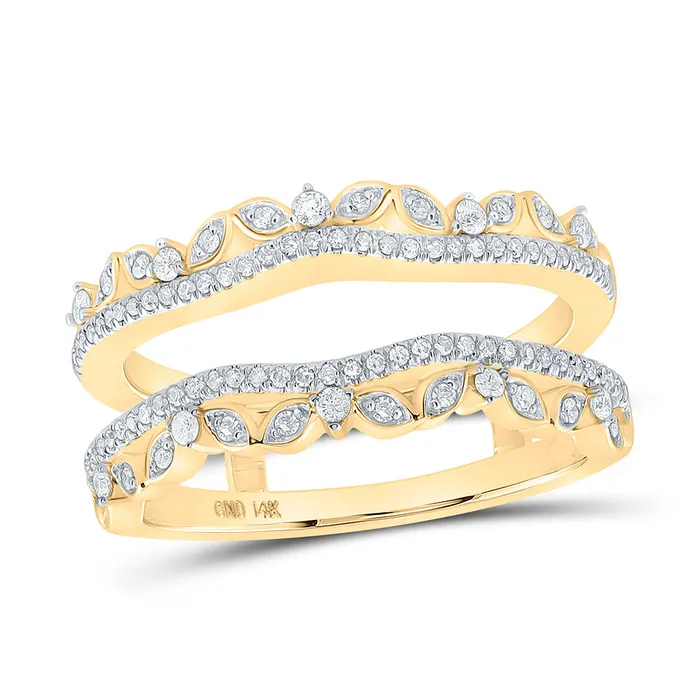 Rings Gold Wrap Enhancer Wedding Band 13 Cttw Round Natural Diamond Womens 641 grams GND Rings Gold Wrap Enhancer Wedding Band 13 Cttw Round Natural Diamond Womens 641 grams GND