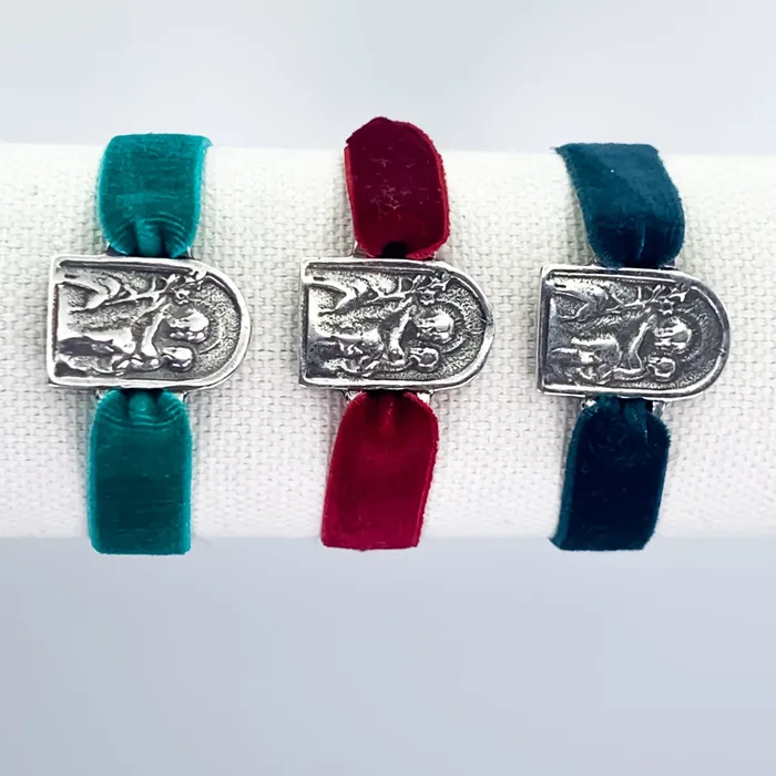 SPAIN Bracelets SilverPlated St Joseph Christ Velvet Bracelet 75inch SPAIN Bracelets SilverPlated St Joseph Christ Velvet Bracelet 75inch