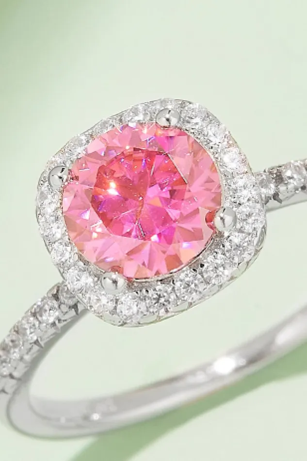 Trendsi Rings Adored 1 Carat Moissanite 925 Sterling Silver Halo Ring