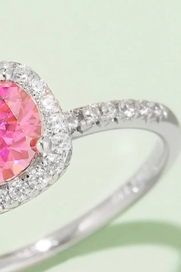 Trendsi Rings Adored 1 Carat Moissanite 925 Sterling Silver Halo Ring