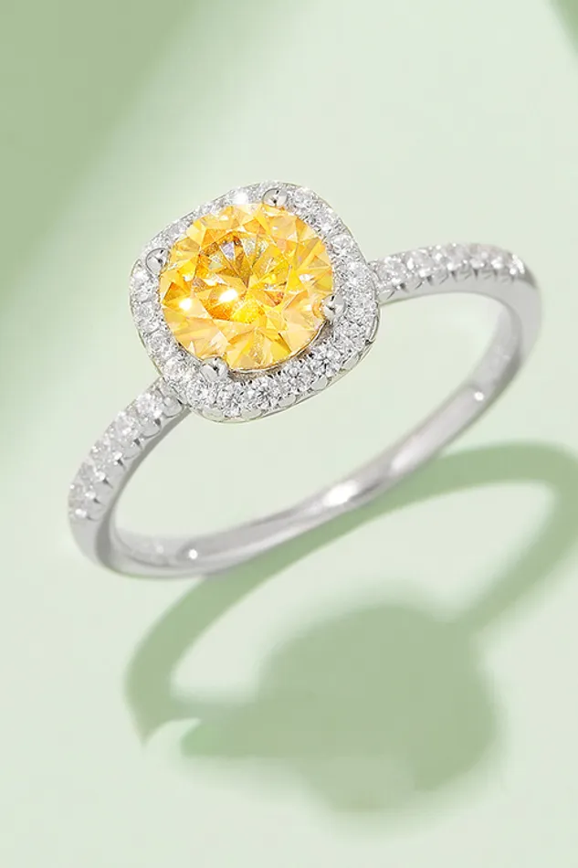 Trendsi Rings Adored 1 Carat Moissanite 925 Sterling Silver Halo Ring