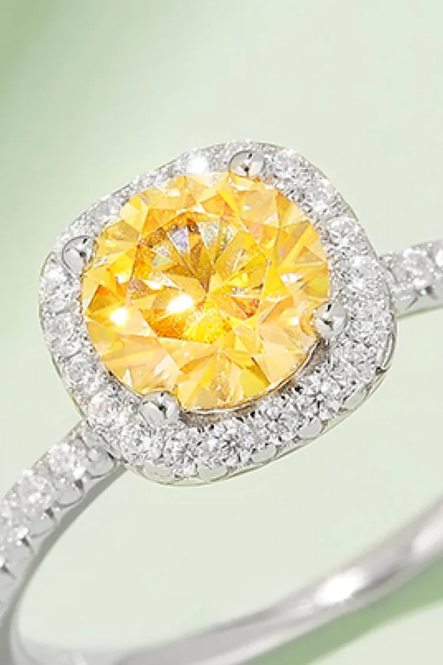 Trendsi Rings Adored 1 Carat Moissanite 925 Sterling Silver Halo Ring