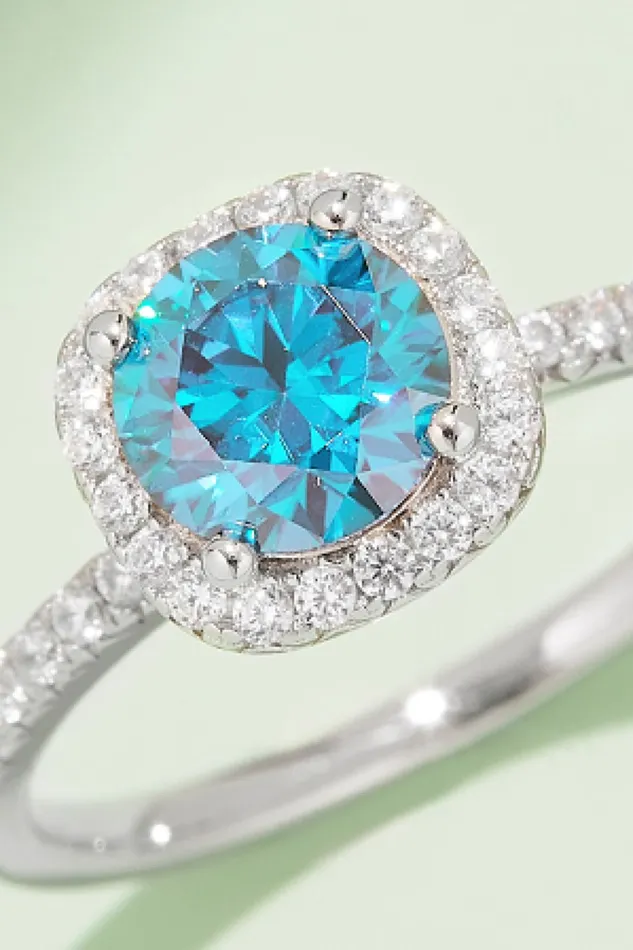 Trendsi Rings Adored 1 Carat Moissanite 925 Sterling Silver Halo Ring