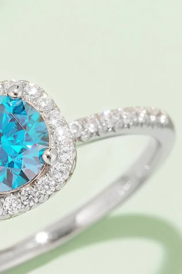 Trendsi Rings Adored 1 Carat Moissanite 925 Sterling Silver Halo Ring